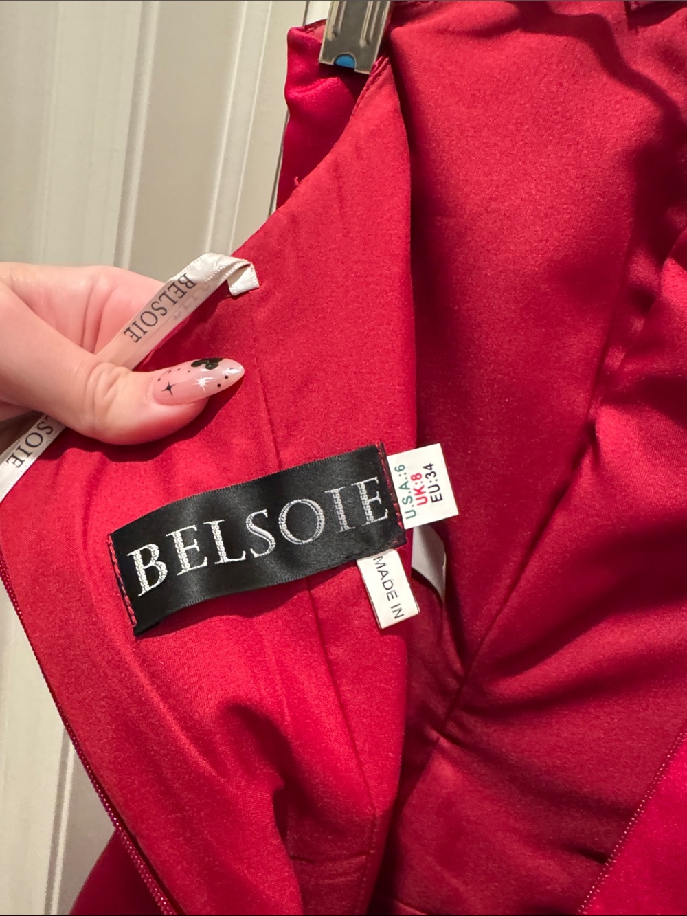 Strapless Red Formal Gown with Sweetheart Bodice - Picture 7 of 7